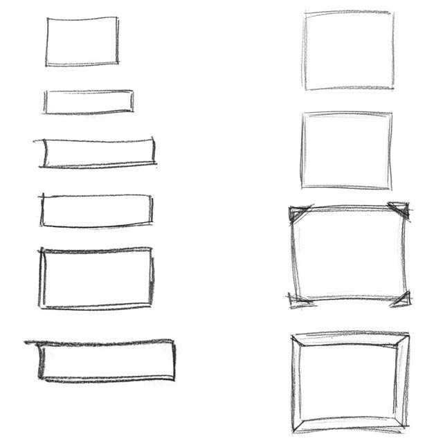Bleistift-Rahmen als Photoshop-Pinsel und Vektor
